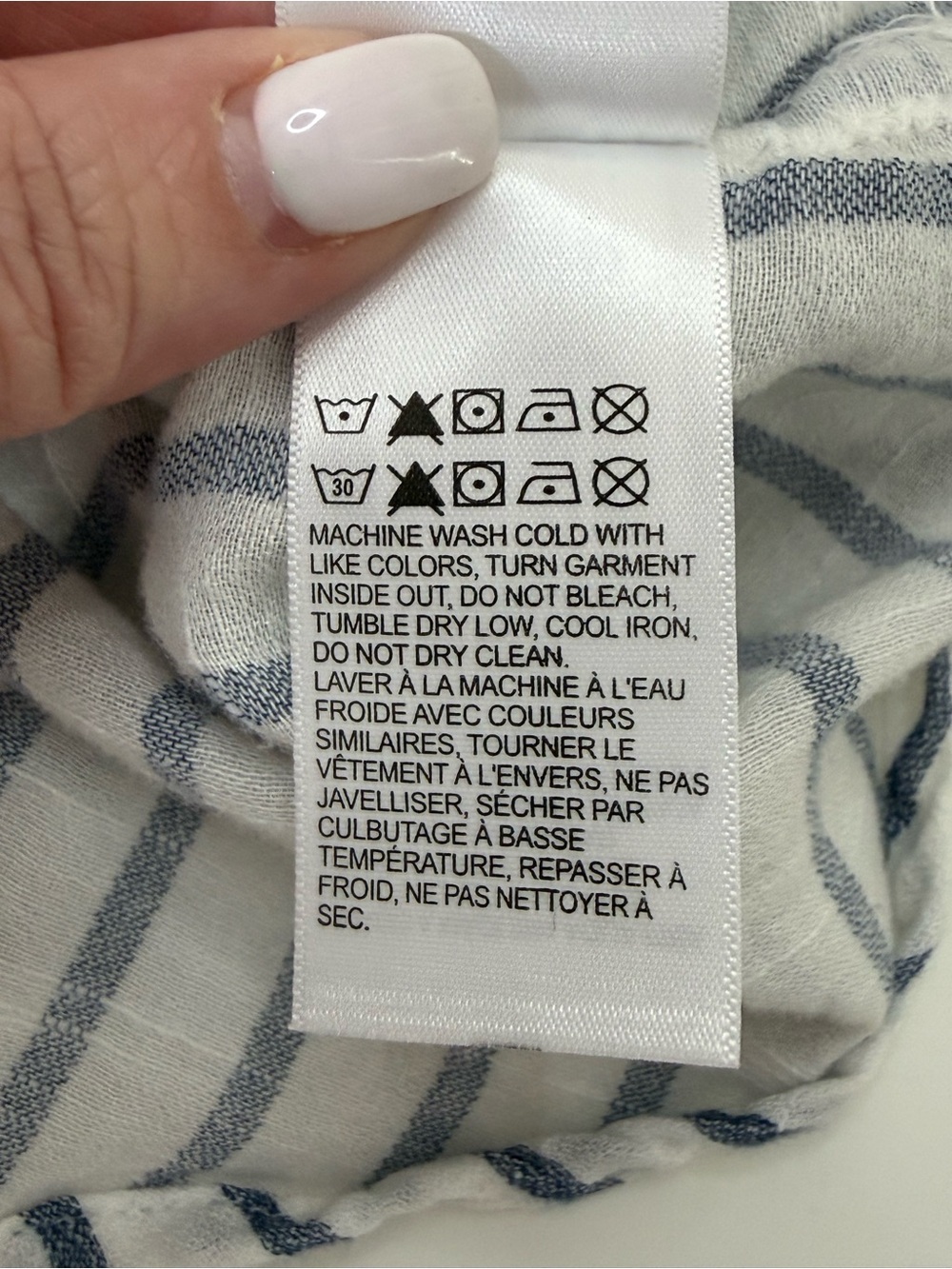 Lucky Brand Striped Button Front Shirt Blue White Size Medium - Picture 6 of 10